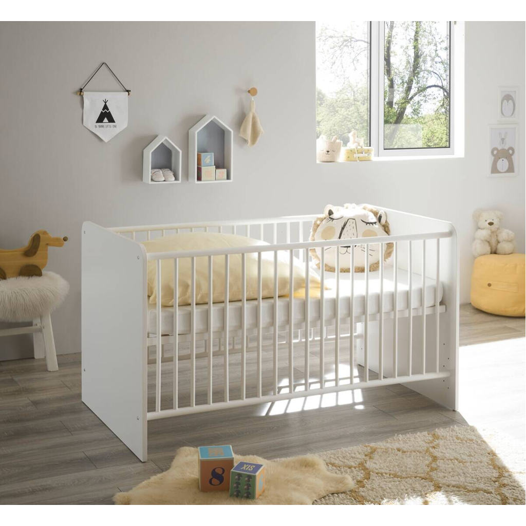 Babybett Alex weiß Graphit Liegefläche B/L: ca. 70x140 cm