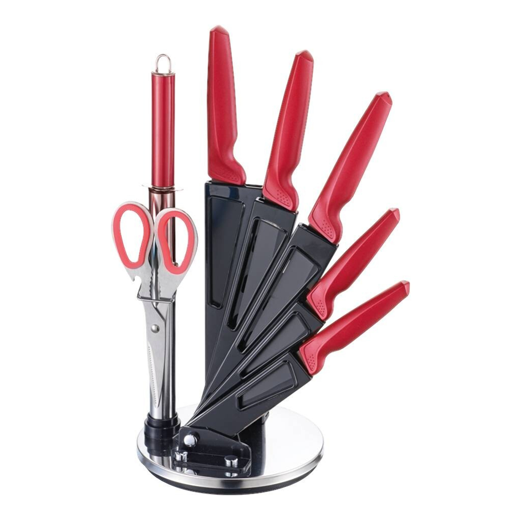 MICHELINO Messerset rot Edelstahl 8 tlg.