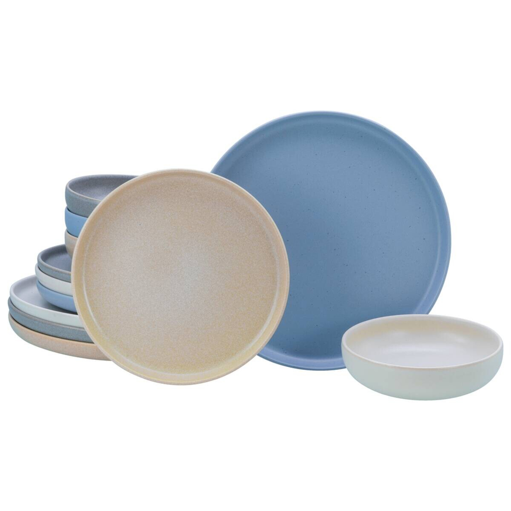 CreaTable Tafelservice Uno Nordic bunt Steinzeug 12 tlg.
