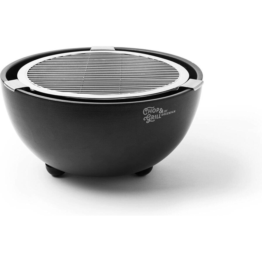 Holzkohle Tischgrill schwarz Edelstahl Keramik B/H/L: ca. 41x16x7 cm