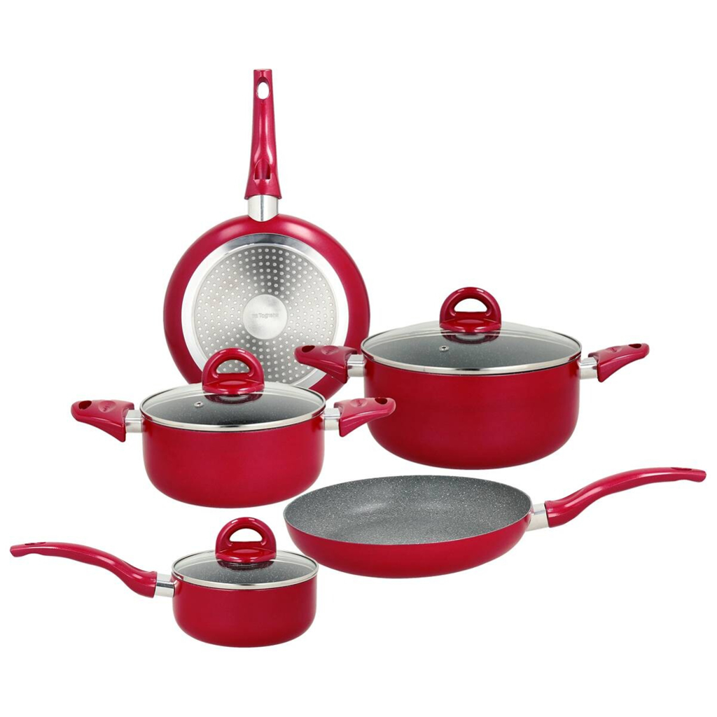 TOGNANA Topfset rot Aluminium 8 tlg.