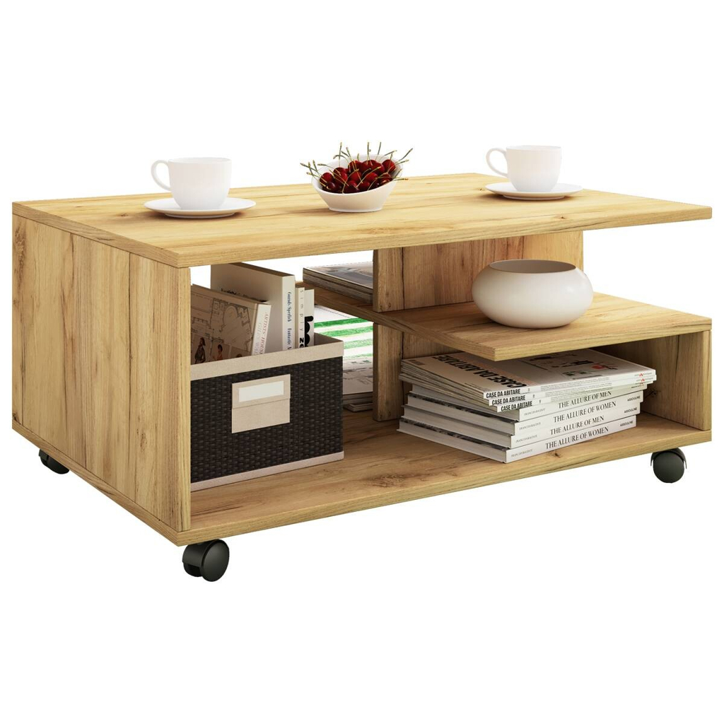 VCM Möbel Couchtisch Stango Eiche Honig Holzwerkstoff B/H/T: ca. 80x40x50 cm