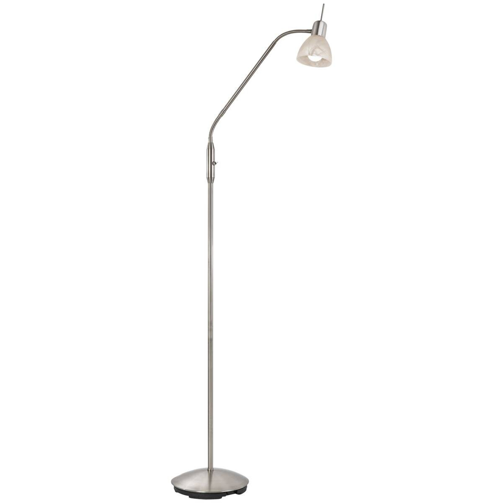 Nowa Stehlampe 41890101 nickel matt Metall Glas H/D: ca. 150x23 cm E14 1 Brennstellen
