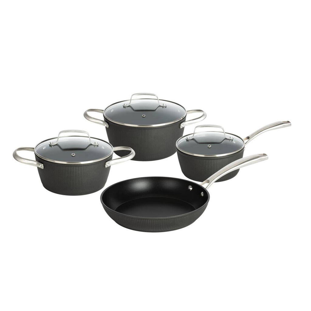 POCOline Topfset schwarz Aluminium 7 tlg.