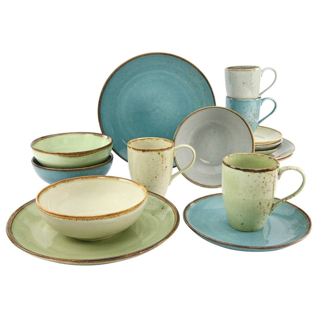 CreaTable Kombiservice NATURE COLLECTION multicolor Steingut 16 tlg.