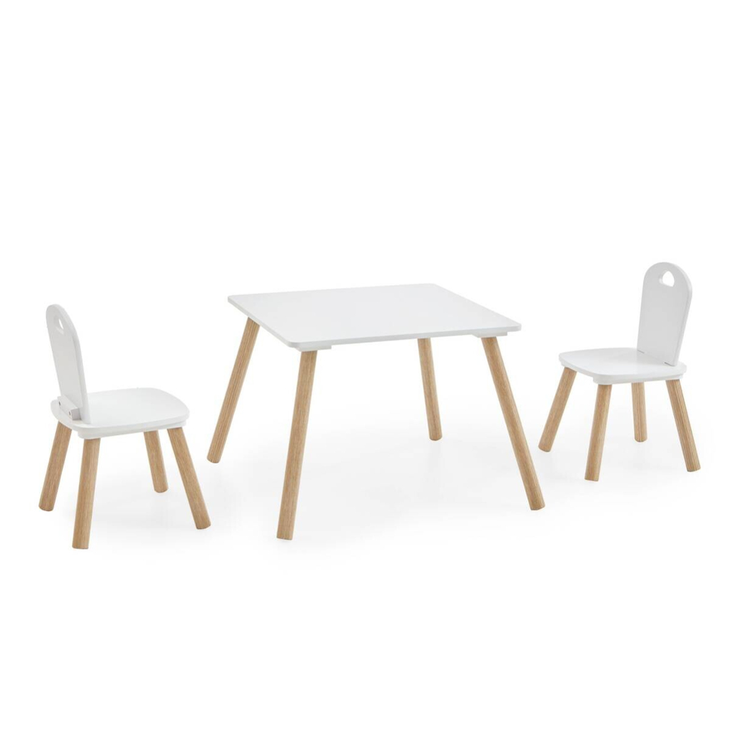 Kindermöbel-Set 3er Set Pinie Nachbildung weiß B/H/T: ca. 55x43x55 cm
