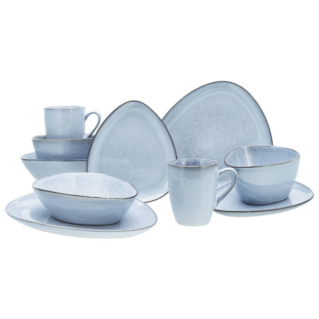 CreaTable Kombiservice Cloudy Skyblue blau Steinzeug 10 tlg.