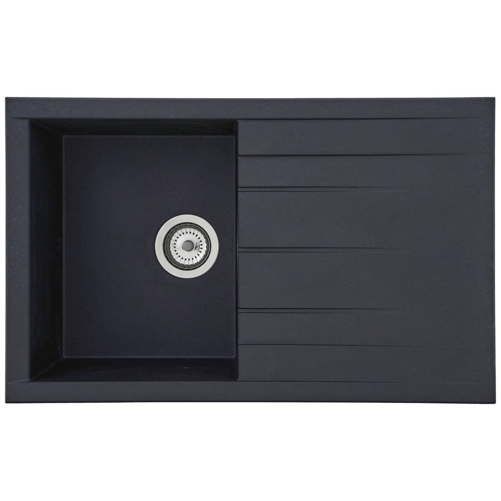 Respekta Einbauspüle Houston 80 x 50 S schwarz Mineralite B/H/T: ca. 80x21x50 cm