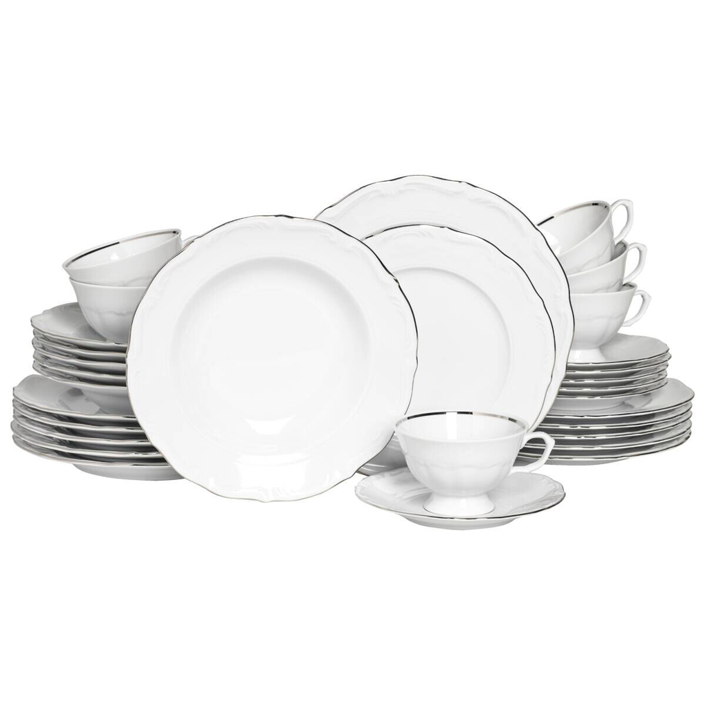 CreaTable Tafelservice Maria Theresia platin Porzellan 30 tlg.