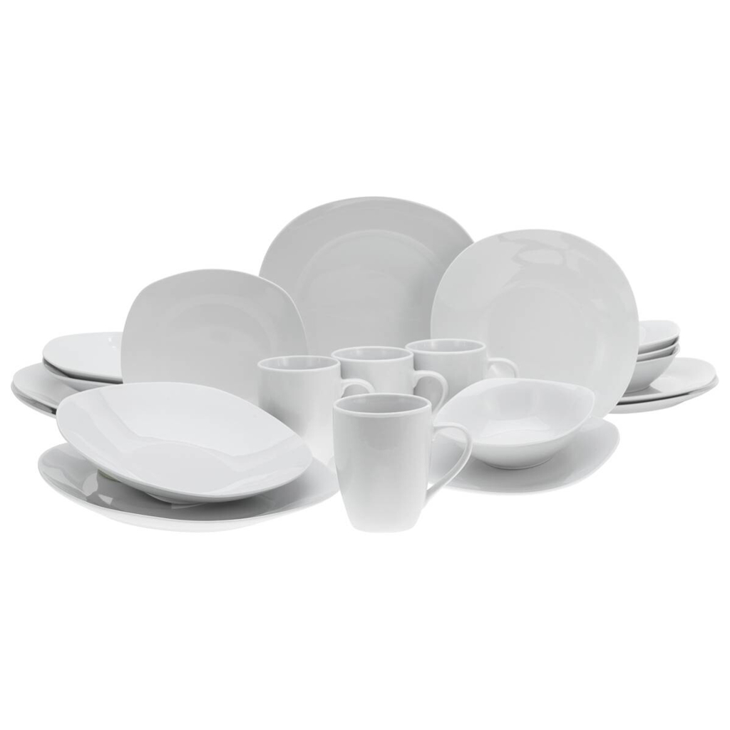 CreaTable Kombiservice Square weiß Porzellan 20 tlg.