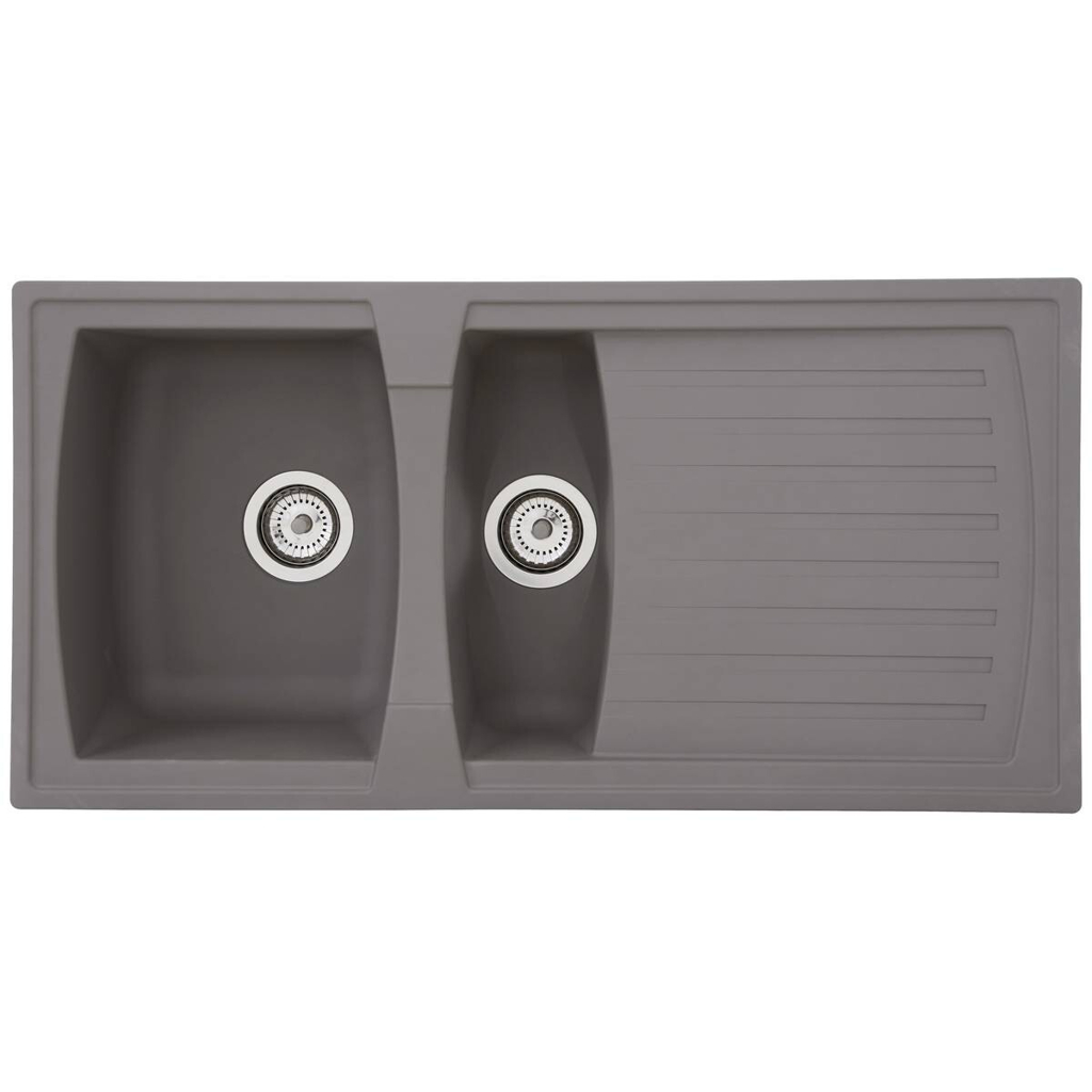 Respekta Einbauspüle Boston 100 x 50 G Beton grau Mineralite B/H/T: ca. 100x20x50 cm