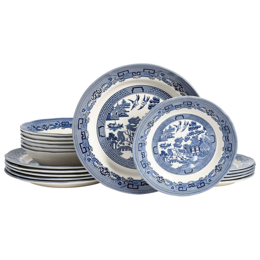 CreaTable Tafelservice China Town blau Steingut 18 tlg.