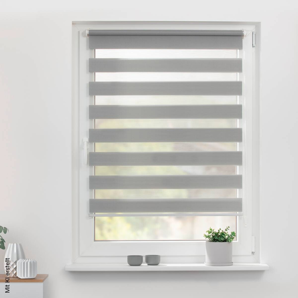 LICHTBLICK Doppelrollo Duo grau B/L: ca. 85x150 cm