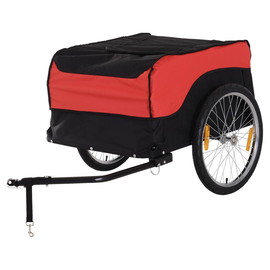 HOMCOM Fahrradanhänger 2 Zoll schwarz schwarz B/H/L: ca. 75x64x135 cm