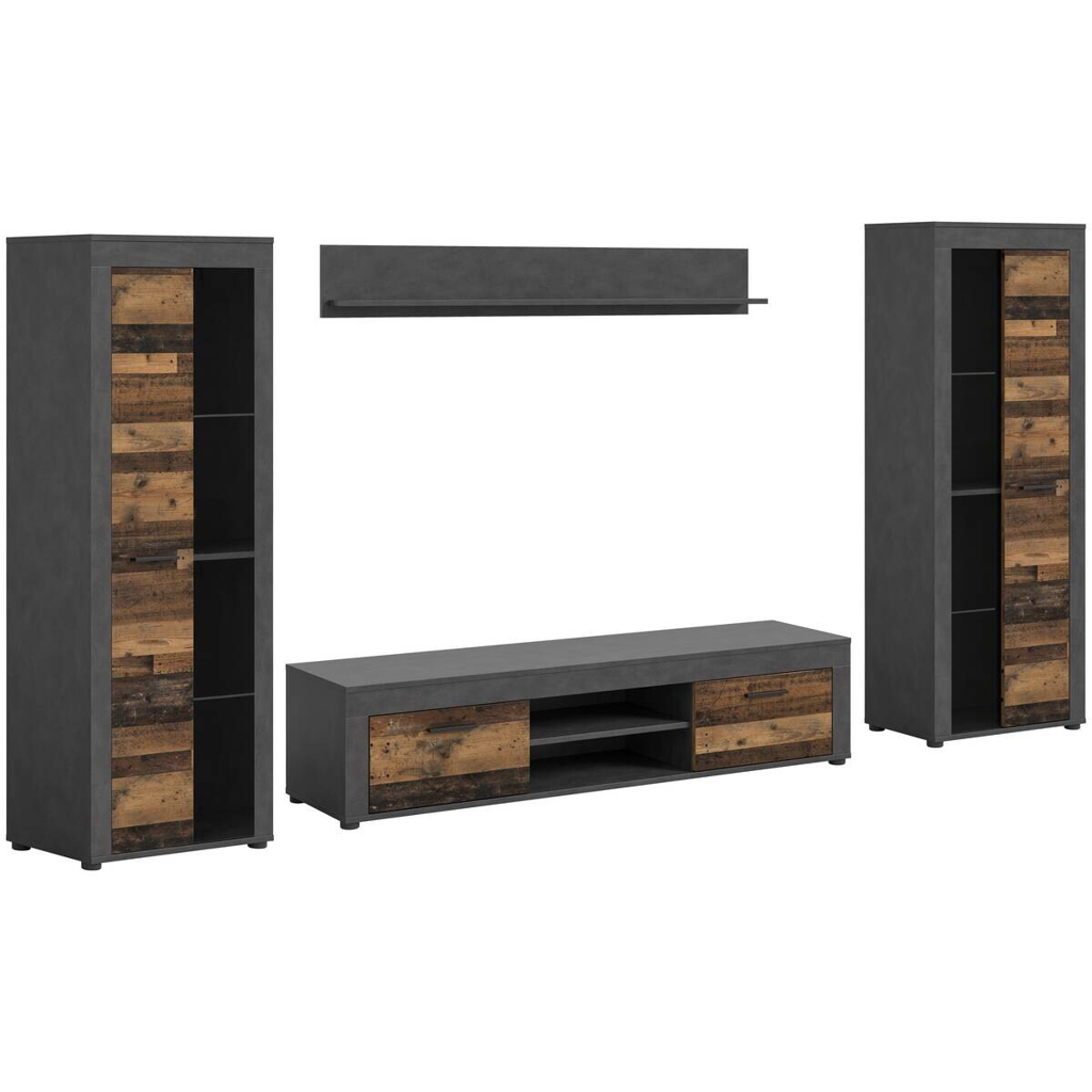 Wohnwand Jam Matera Nachbildung Old Wood Nachbildung B/H/T: ca. 159x310x35 cm