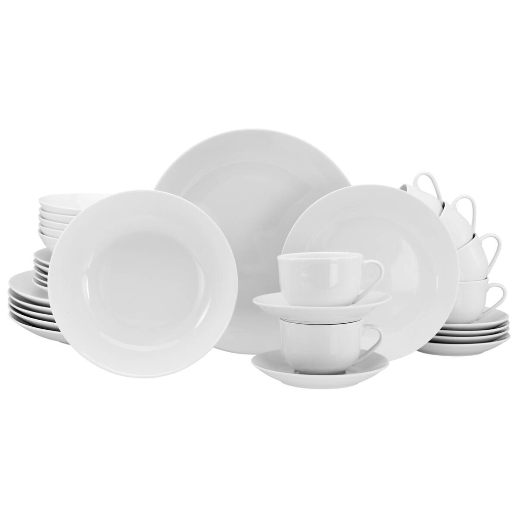 CreaTable Kombiservice Luna weiß Porzellan 30 tlg.