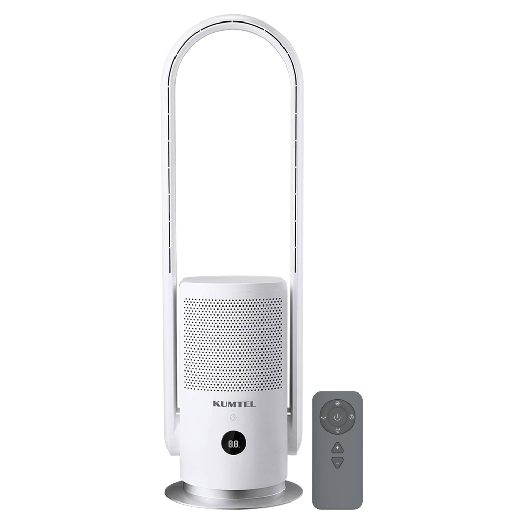 Opviq - Kumtel Standventilator weiß Kunststoff B/H/L: ca. 23,5x80x23,5 cm