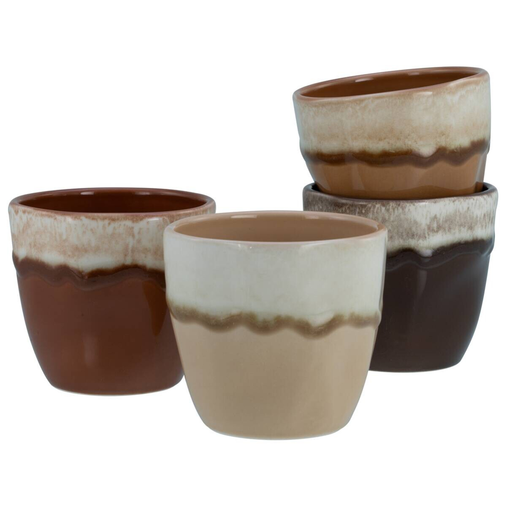 CreaTable Teetassenset Squeezy Mocha braun Steinzeug 4 tlg.