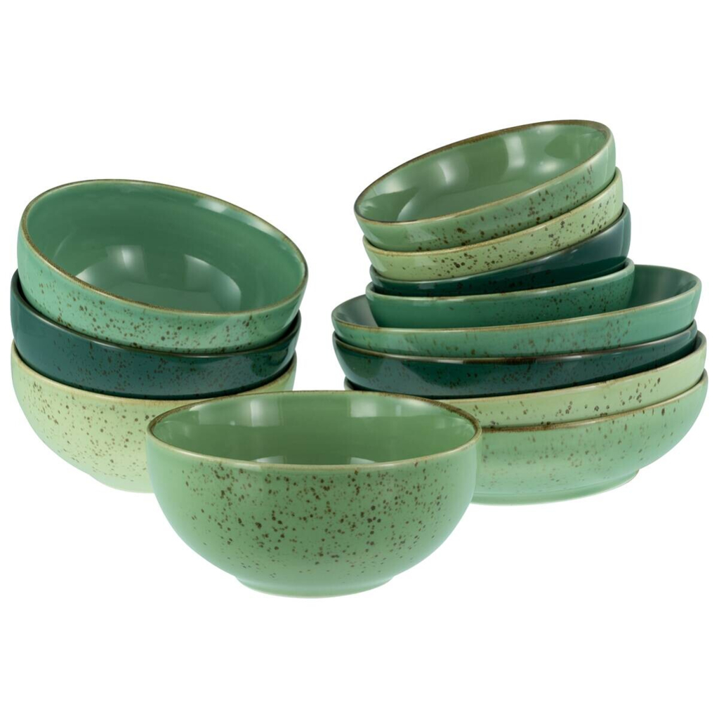 CreaTable Schüsselset Nature Collection grün Steinzeug