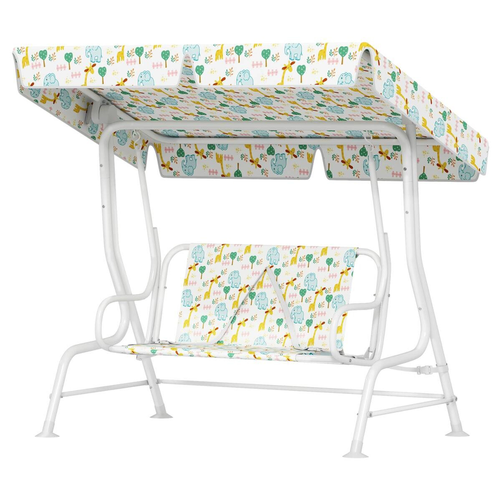 AIYAPLAY Kinder Hollywoodschaukel weiß Stahl B/H/L: ca. 75x120x112 cm