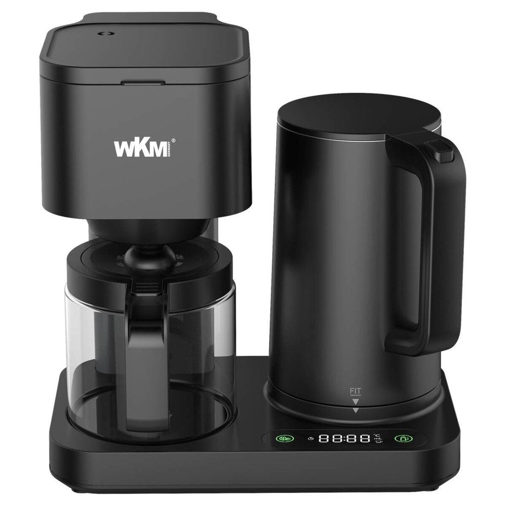 WKM 2 in 1 Kaffeemaschine und Wasserkocher KWK-1600 schwarz Kunststoff Glas