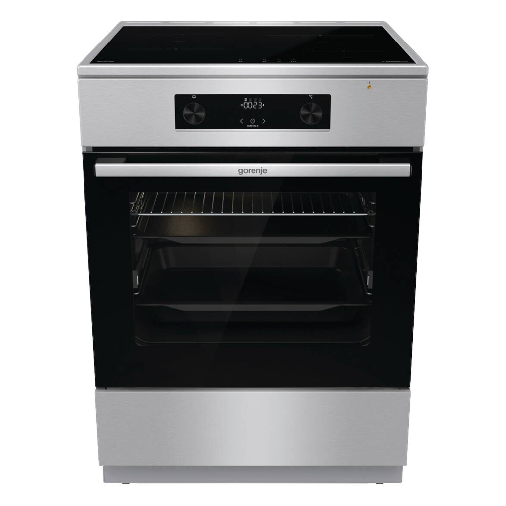Gorenje Standherd 60cm mit Glaskeramikkochfeld GEIT6C60XPG Edelstahl B/H/T: ca. 60x85x60 cm