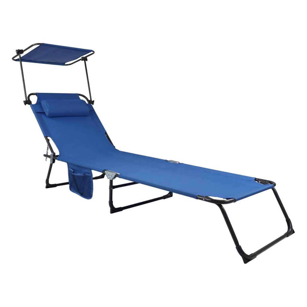 VCM Sonnenliege Bindox blau Stahl B/H/L: ca. 55x24x185 cm