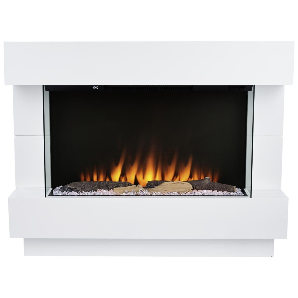 BHP Elektrischer-Kamin B992220 weiß Kunststoff Metall Glas B/H/T: ca. 100x78x27 cm