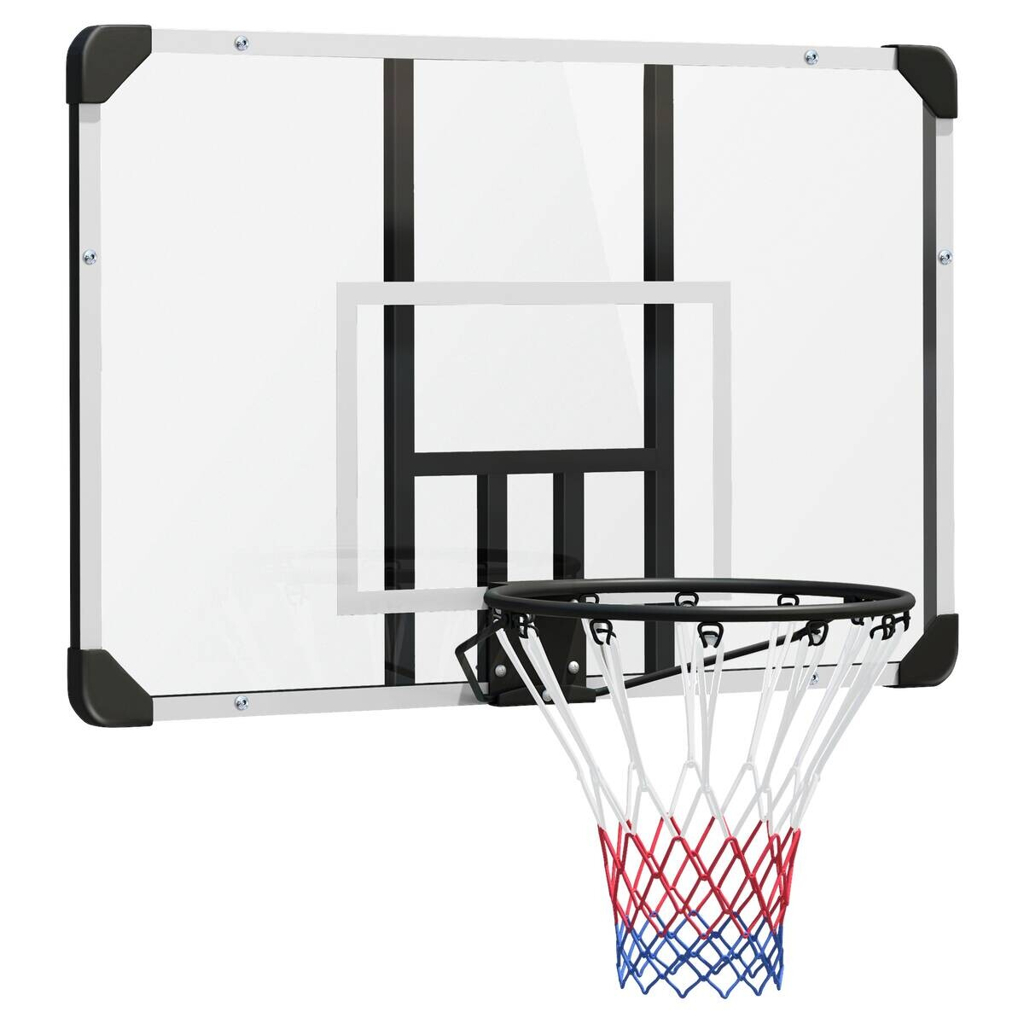 SPORTNOW Basketballkorb transparent Stahl B/H/L: ca. 61x73x113 cm