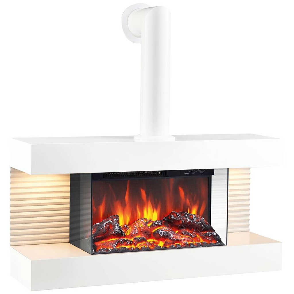 KAMINIO Elektrischer-Kamin LIZ weiß Metall B/H/T: ca. 82x84x21,7 cm ca. 2000 W