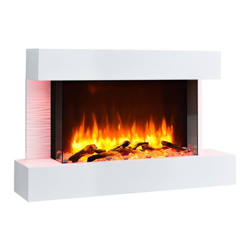 Balderia Wandkamin Elektrischer-Kamin Aidan weiß MDF B/H/T: ca. 100x63,2x24 cm