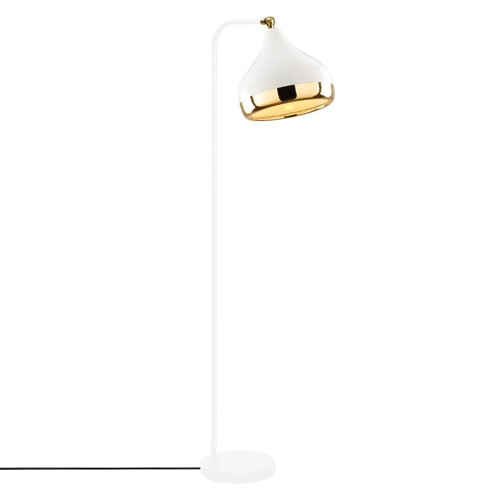 Opviq Stehlampe Yildo weiß gold Metall B/H/L: ca. 17x120x30 cm E27 1 Brennstellen