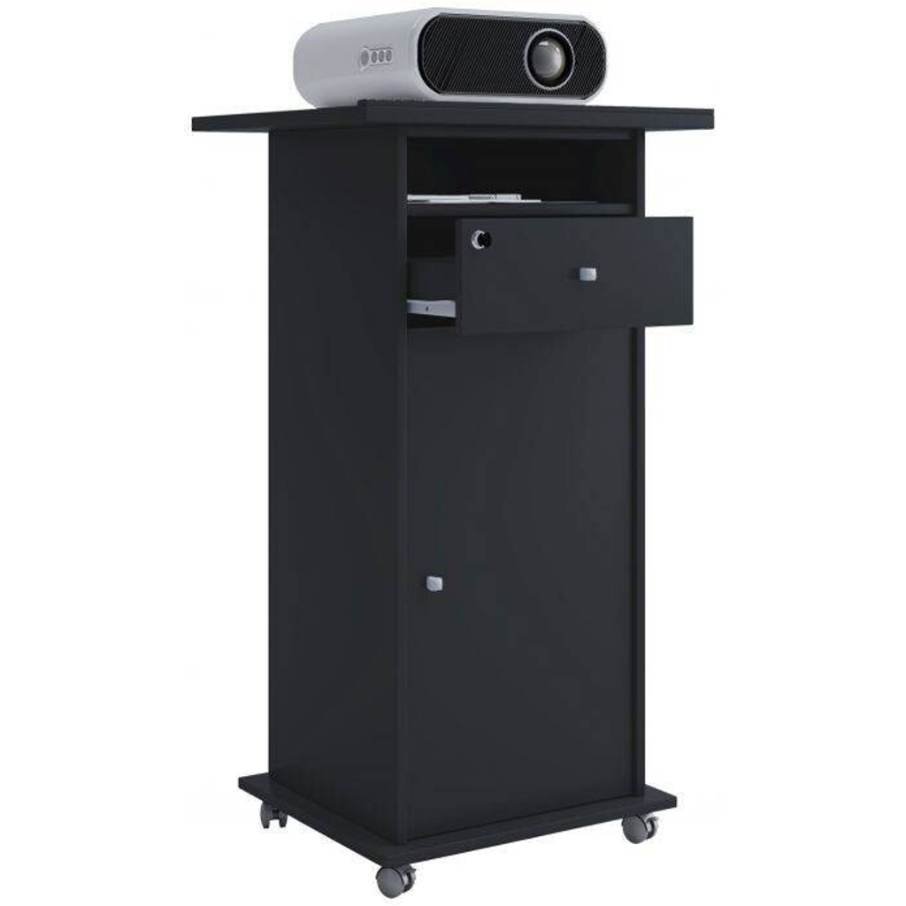 VCM Beamer-Stand Rollwagen Schublade schwarz