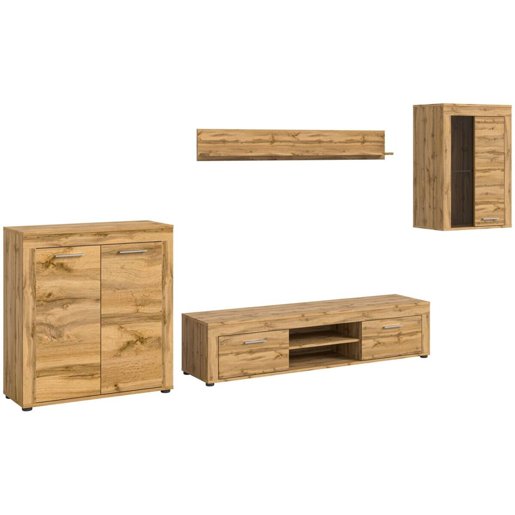 Wohnwand Jam Eiche Wotan Nachbildung B/H/T: ca. 330x169x35 cm
