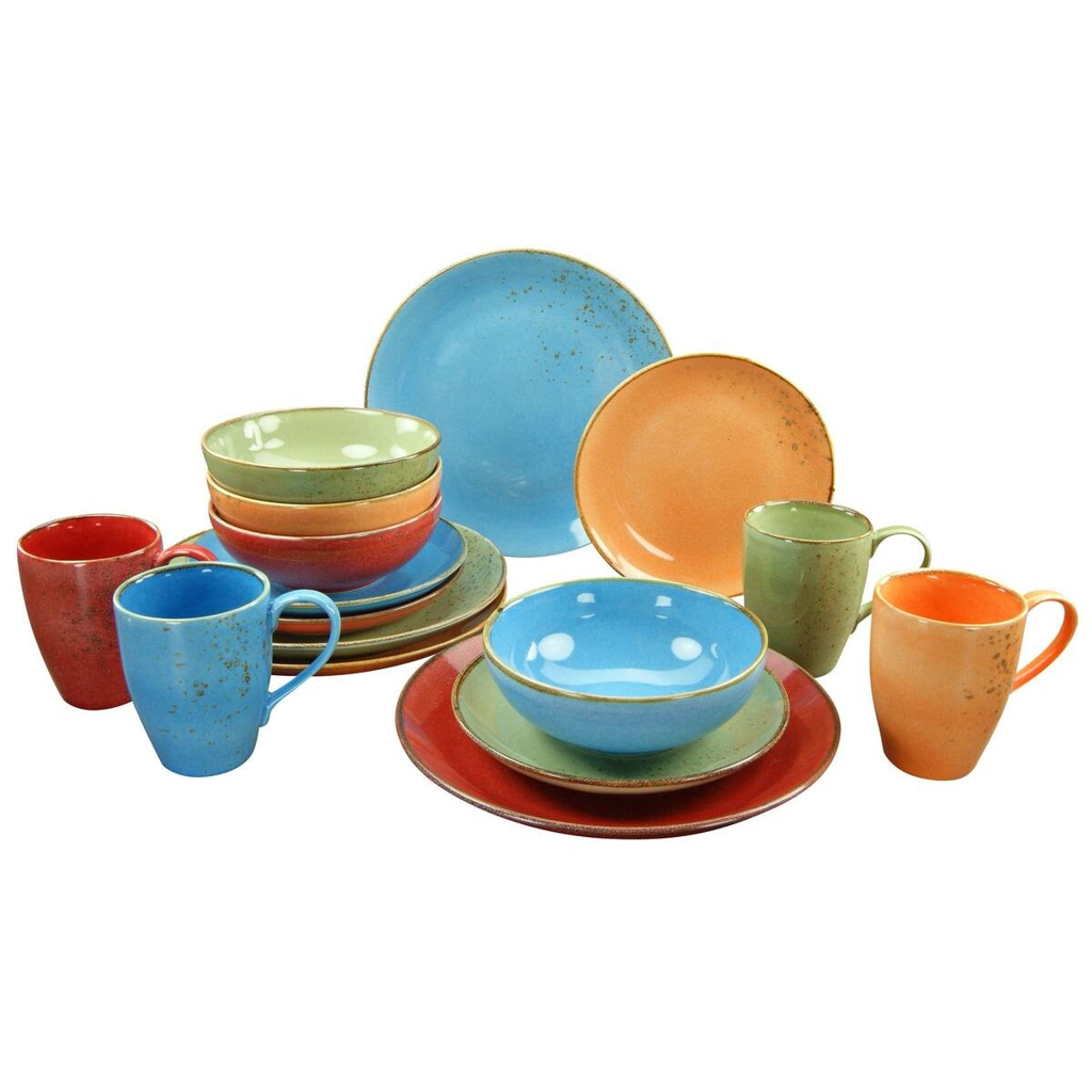 CreaTable Kombiservice NATURE bunt Steinzeug 16 tlg.