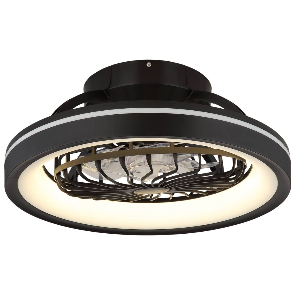 GLOBO LED-Deckenventilator DEANNE 3665 Opal schwarz H/D: ca. 20x48 cm max. 40 W