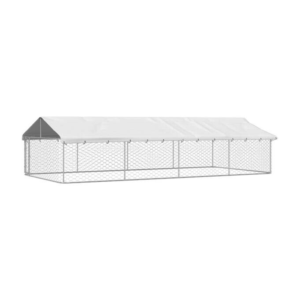 vidaXL Hundezwinger silber Stahl