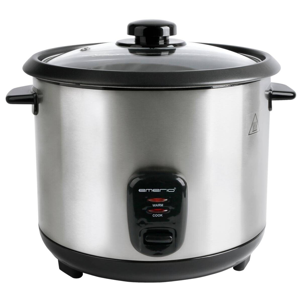 Emerio Reiskocher silber schwarz Edelstahl Glas B/H/T: ca. 29x27x28 cm