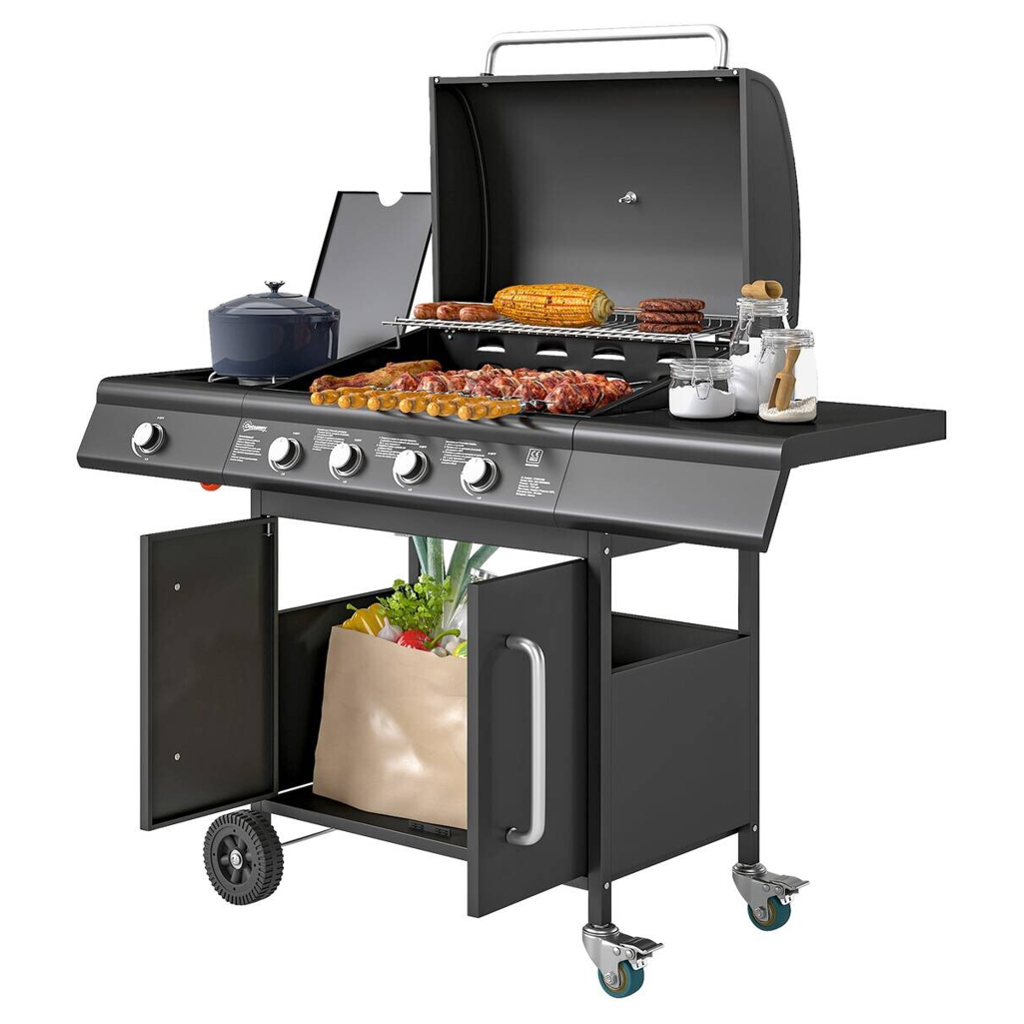 Outsunny Gasgrill Edelstahl B/H/L: ca. 56x110x129,5 cm