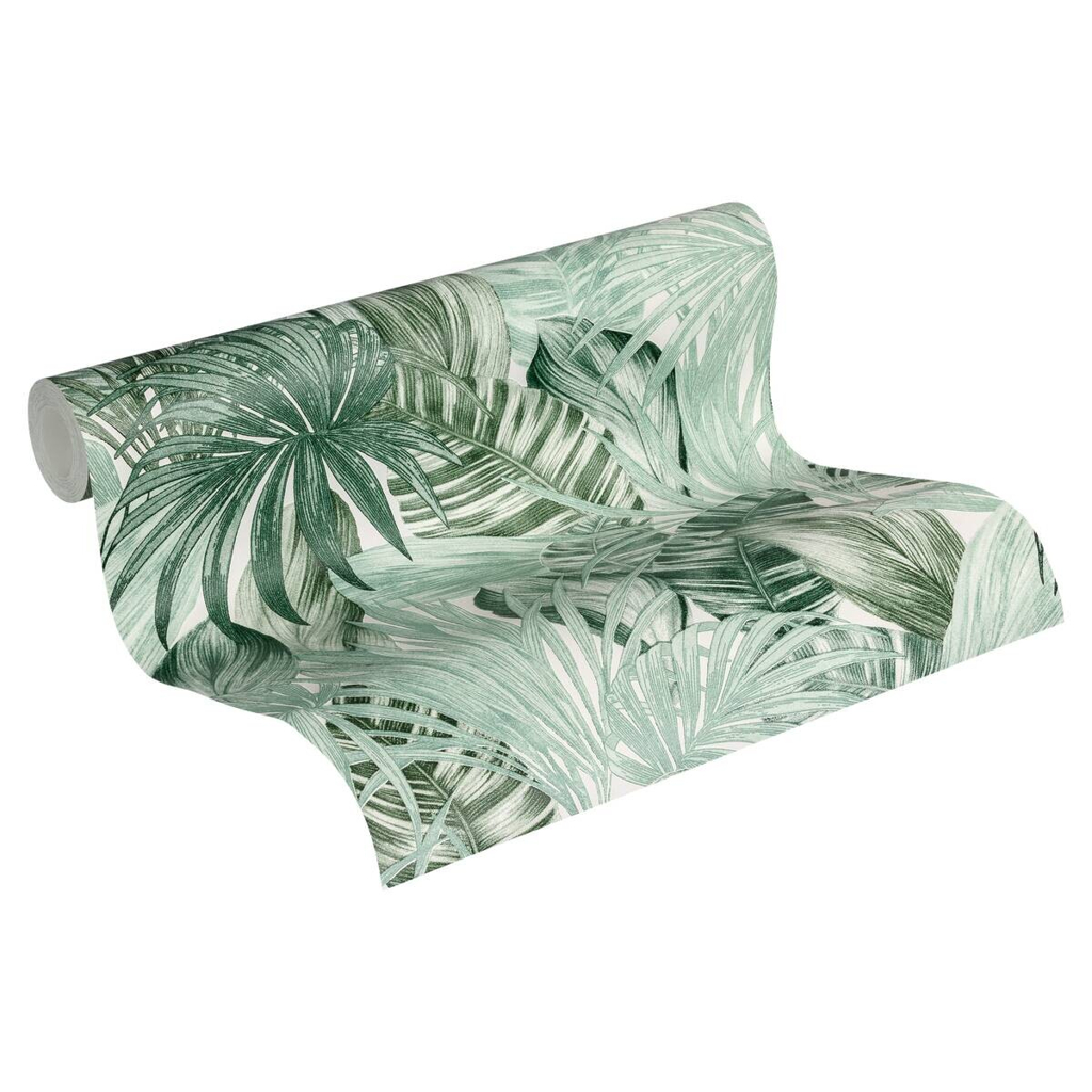 A.S.Creation Vliestapete Greenery Palmen grün B/L: ca. 53x1005 cm