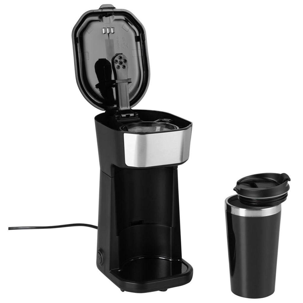 POCOline Kaffeeautomat schwarz Edelstahloptik Kunststoff B/H/L: ca. 13x26,1x18,1 cm