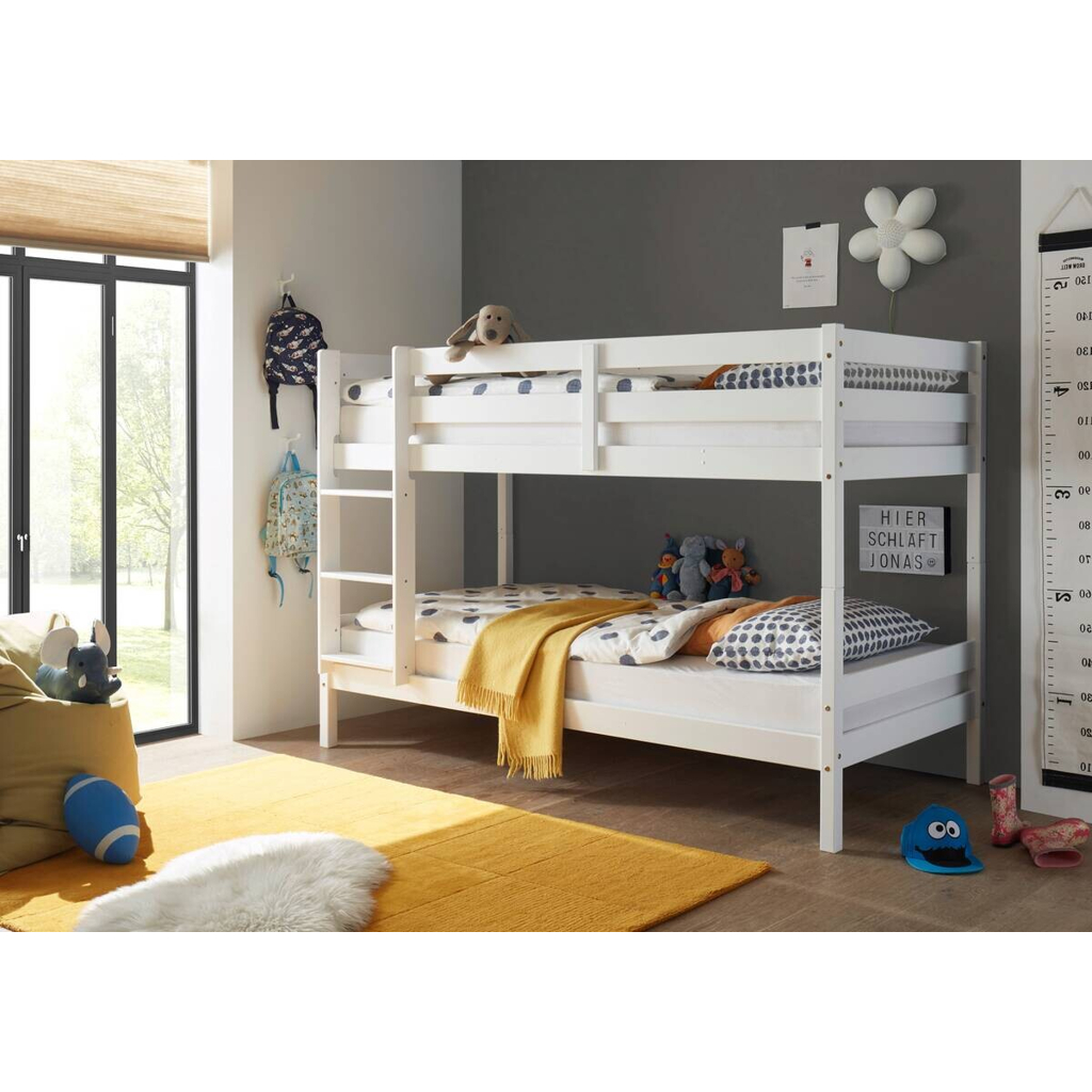 Etagenbett Casper kiefer weiß Liegefläche B/L: ca. 90x200 cm