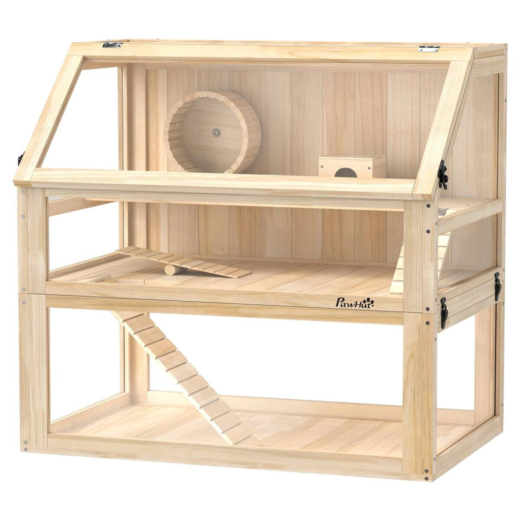 PawHut Hamsterkäfig Holzoptik Holz B/H/L: ca. 50x76x80 cm