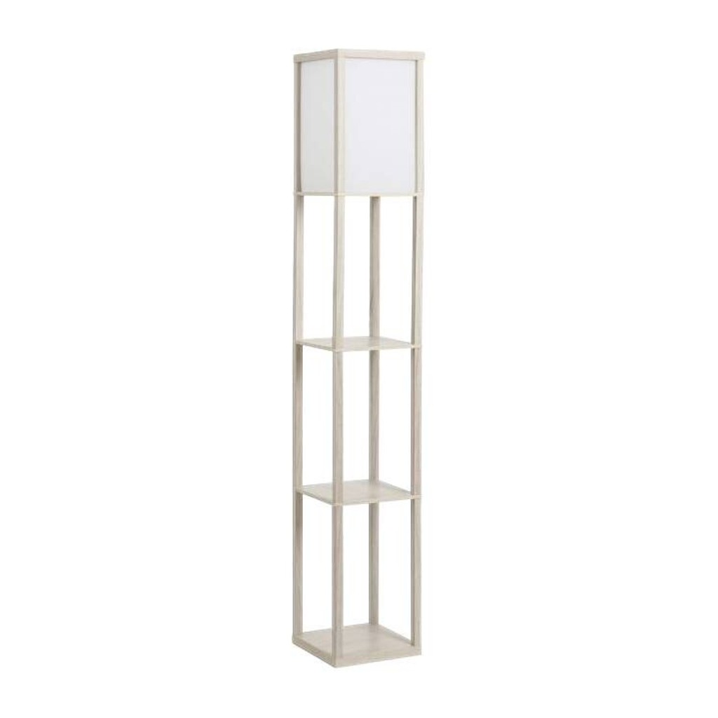 HOMCOM Stehlampe 833-623V90AK Eiche weiß Acryl Kunststoff B/H/L: ca. 26x160x26 cm E27 1 Brennstellen