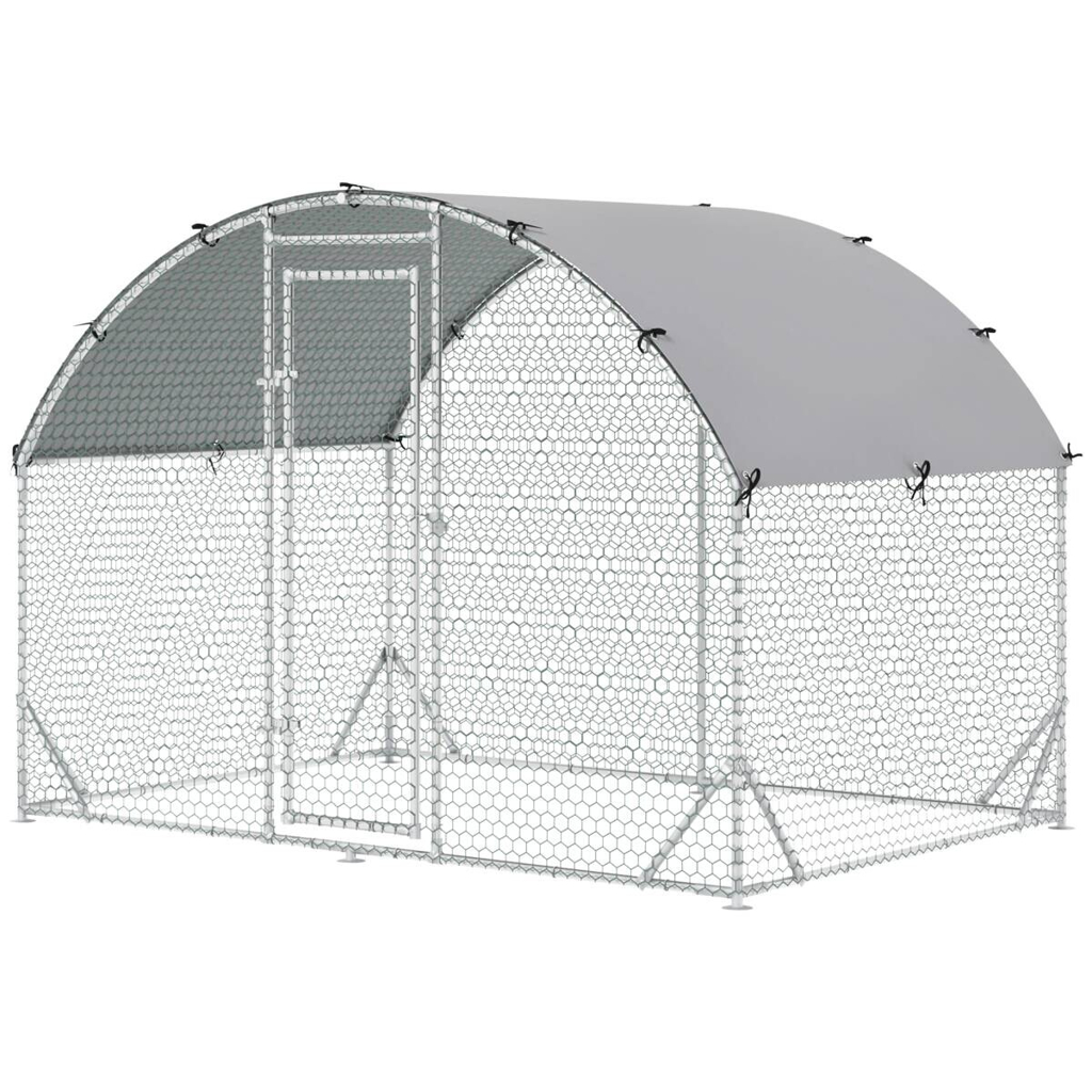PawHut Hühnerstall silber Polyester B/H/L: ca. 190x197x280 cm