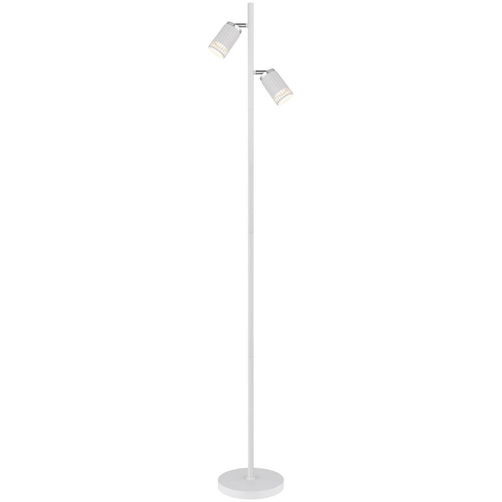 GLOBO Stehlampe weiß Metall Aluminium B/H/T/L: ca. 22x158x27,5x27,5 cm GU10 2 Brennstellen