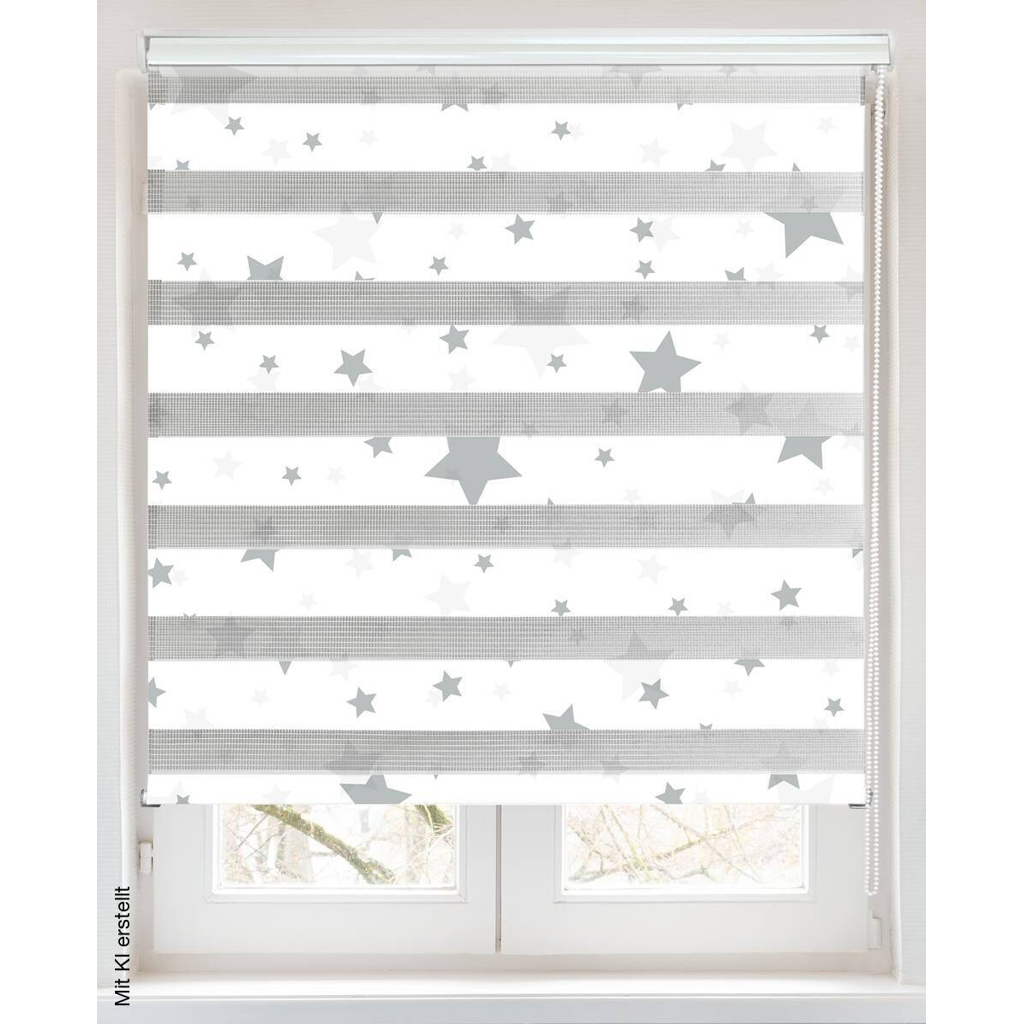 POCOline Doppelrollo mit Blende Star weiß B/L: ca. 80x160 cm