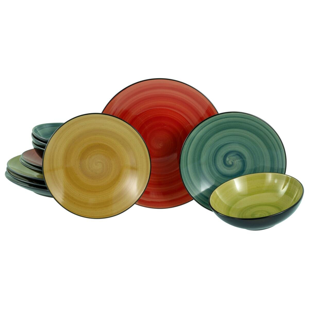 CreaTable Tafelservice Samoa bunt Steinzeug 12 tlg.