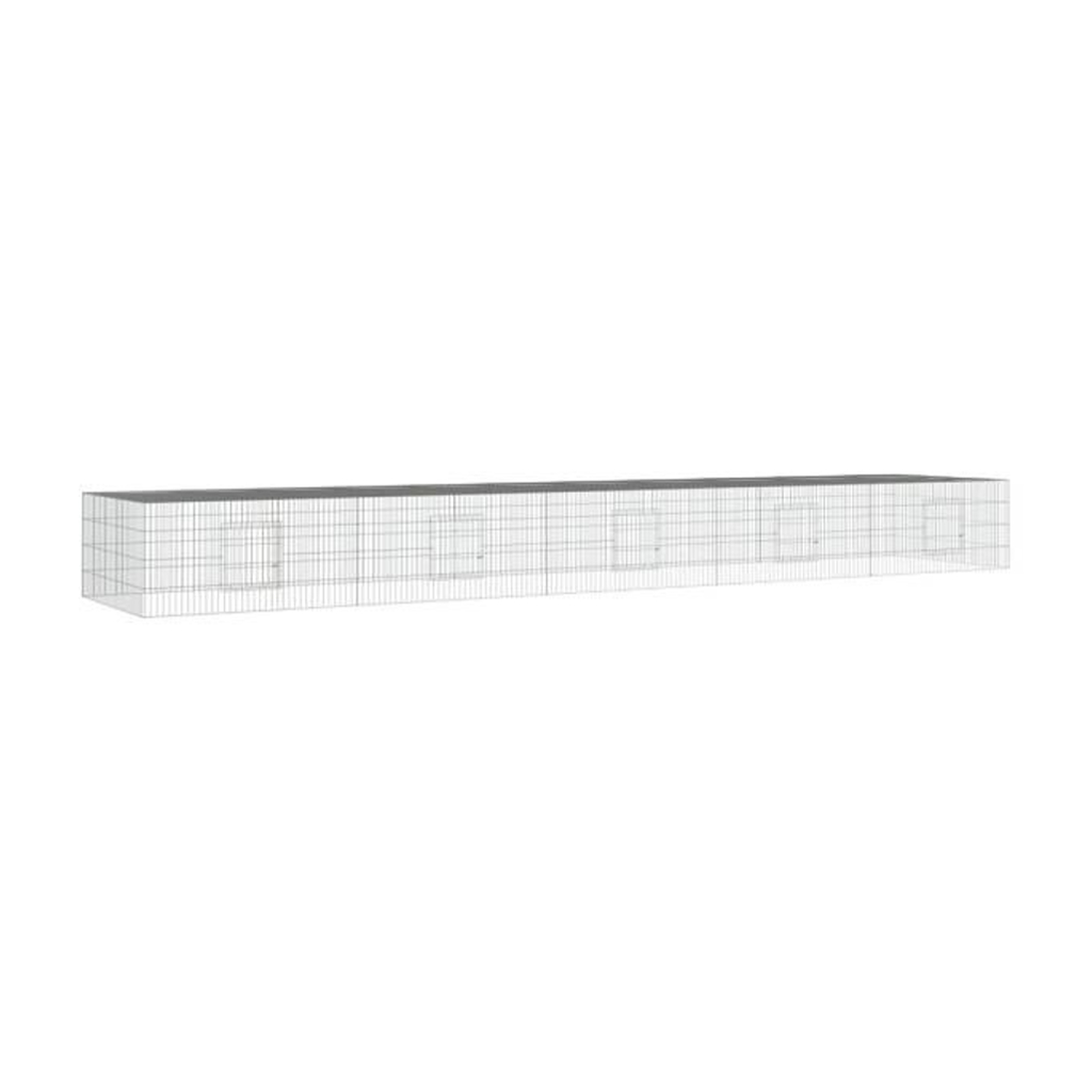 vidaXL Kaninchenkäfig silber Eisen B/H/L: ca. 109x54x541 cm