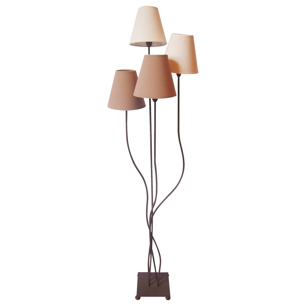 Näve Leuchten Stehlampe 2040911 braun Metall Textil B/H/T: ca. 34x138x43 cm 4 Brennstellen